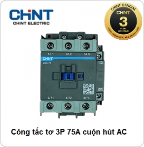 Công tắc tơ NXC CHINT 3P 75A 380VAC, 220VAC