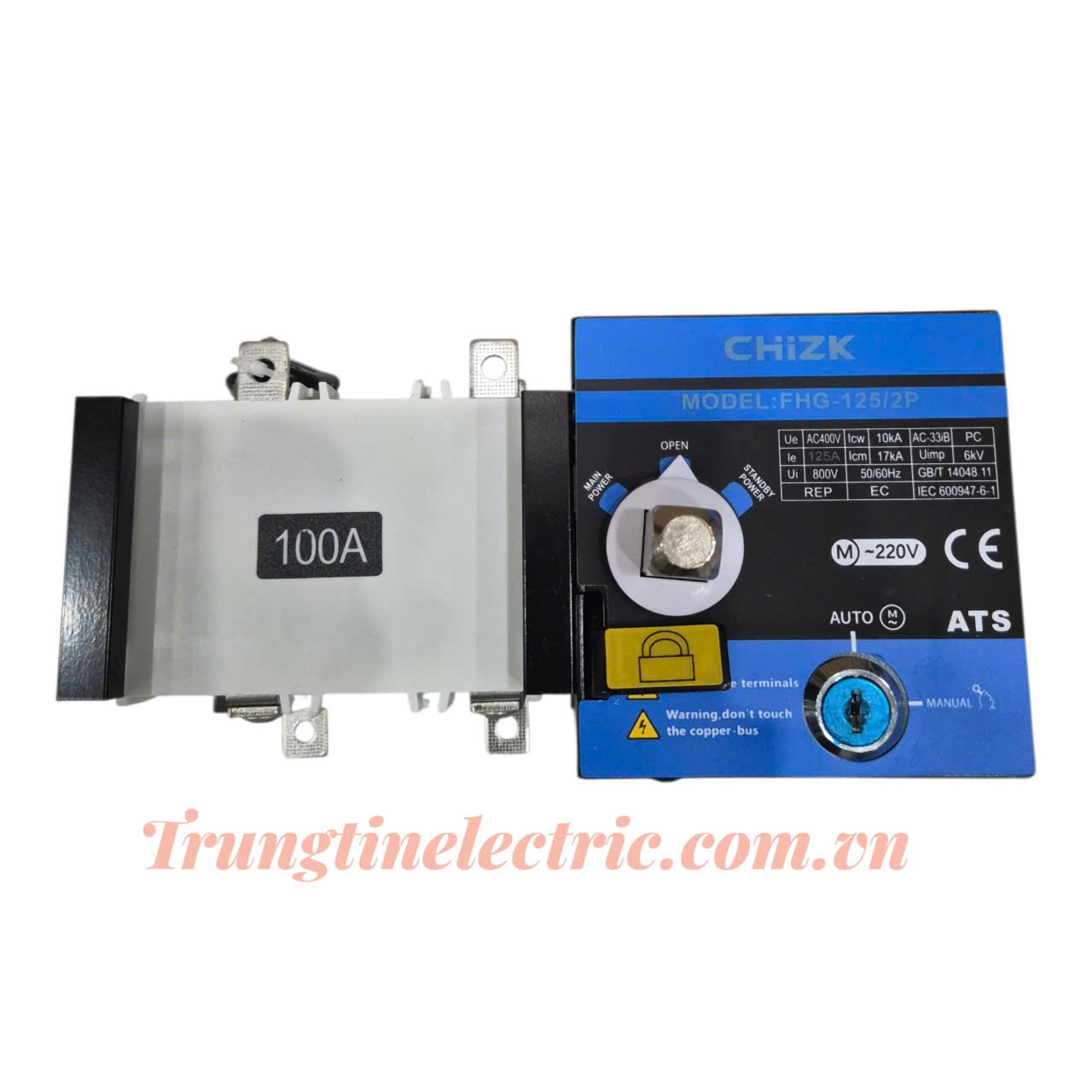 Bộ chuyển nguồn ATS 2P 100A CHIZK